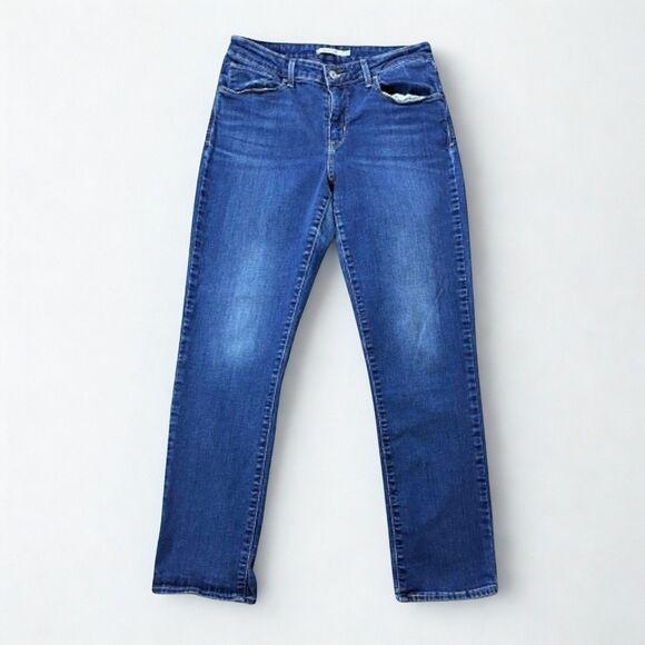 Levi's Denim - Levis Womens 12 Mid Rise Skinny Jeans Blue Stretch Medium Wash Denim